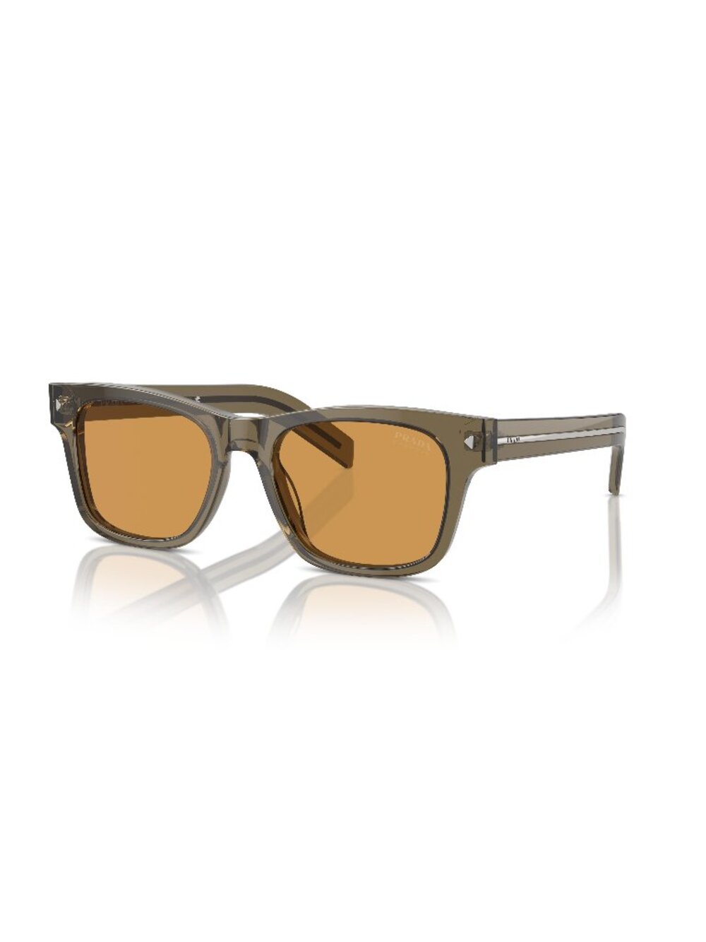 New Prada Men's Sunglasses Brown Square Lens Acetate Frame PR A17S 18T60F 54